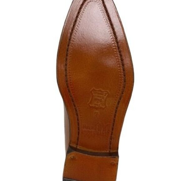 LIBERTYZENO Mens Formal Genuine Leather And Suede Tan Oxford Dress Shoes